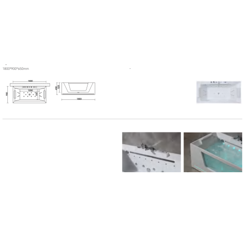 dessin dimension de la baignoire balnéo aquarelax