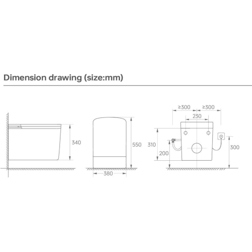 plan dessin du wc aquadivine+