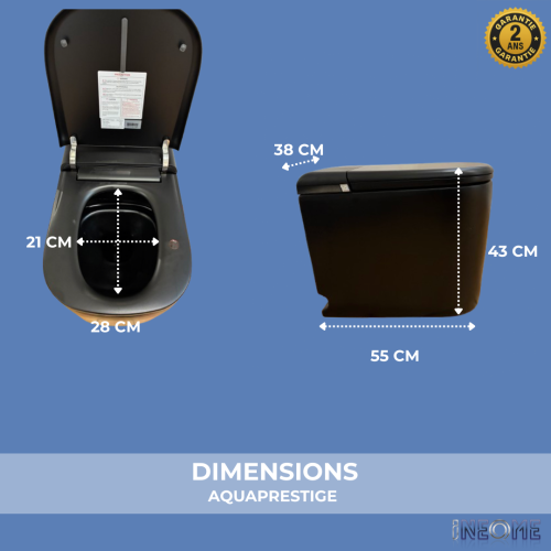 wc aquaprestige + avec ses dimensions