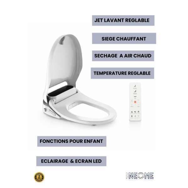 abattant japonais aquasens avec fonctionnalités et télécommande